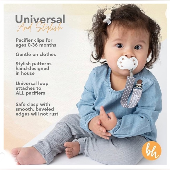 4pack BooginHead Pacifier Clip Pacifier Holder PaciGrip Pink Rainbows new - Picture 11 of 12